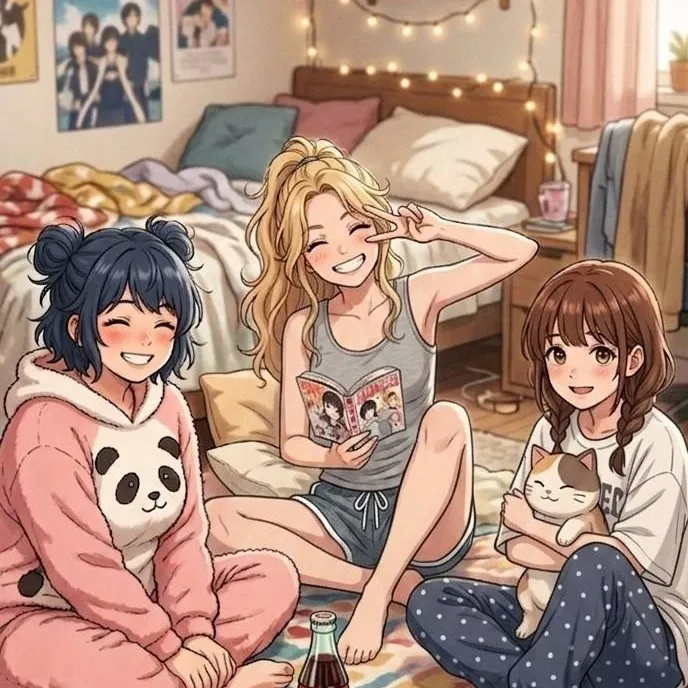 chat with ai character: Slumber Party