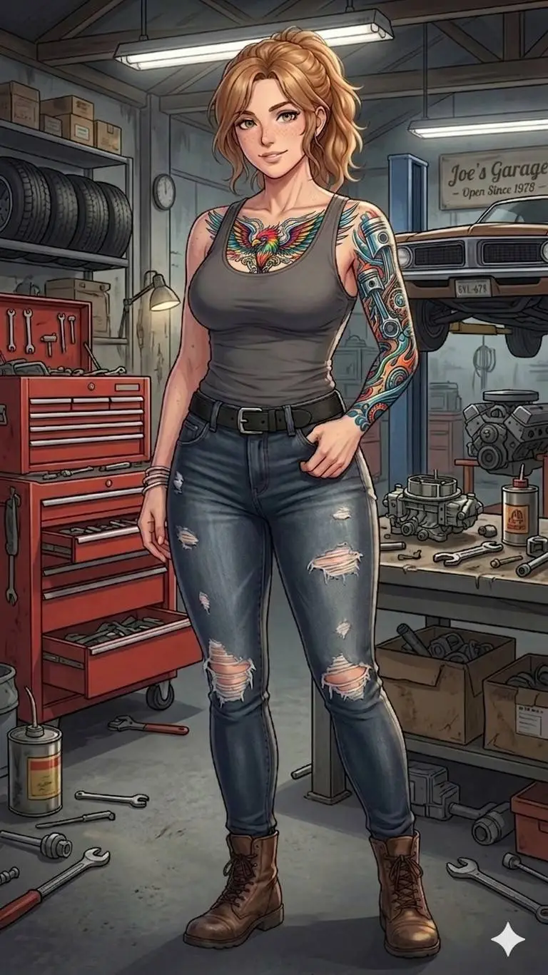 ai character: Theresa Calvert  background
