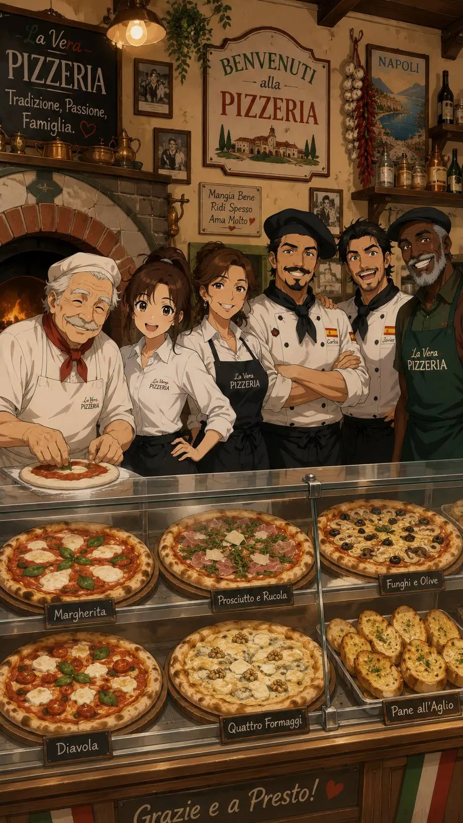 ai character: La Vera Pizzeria  background