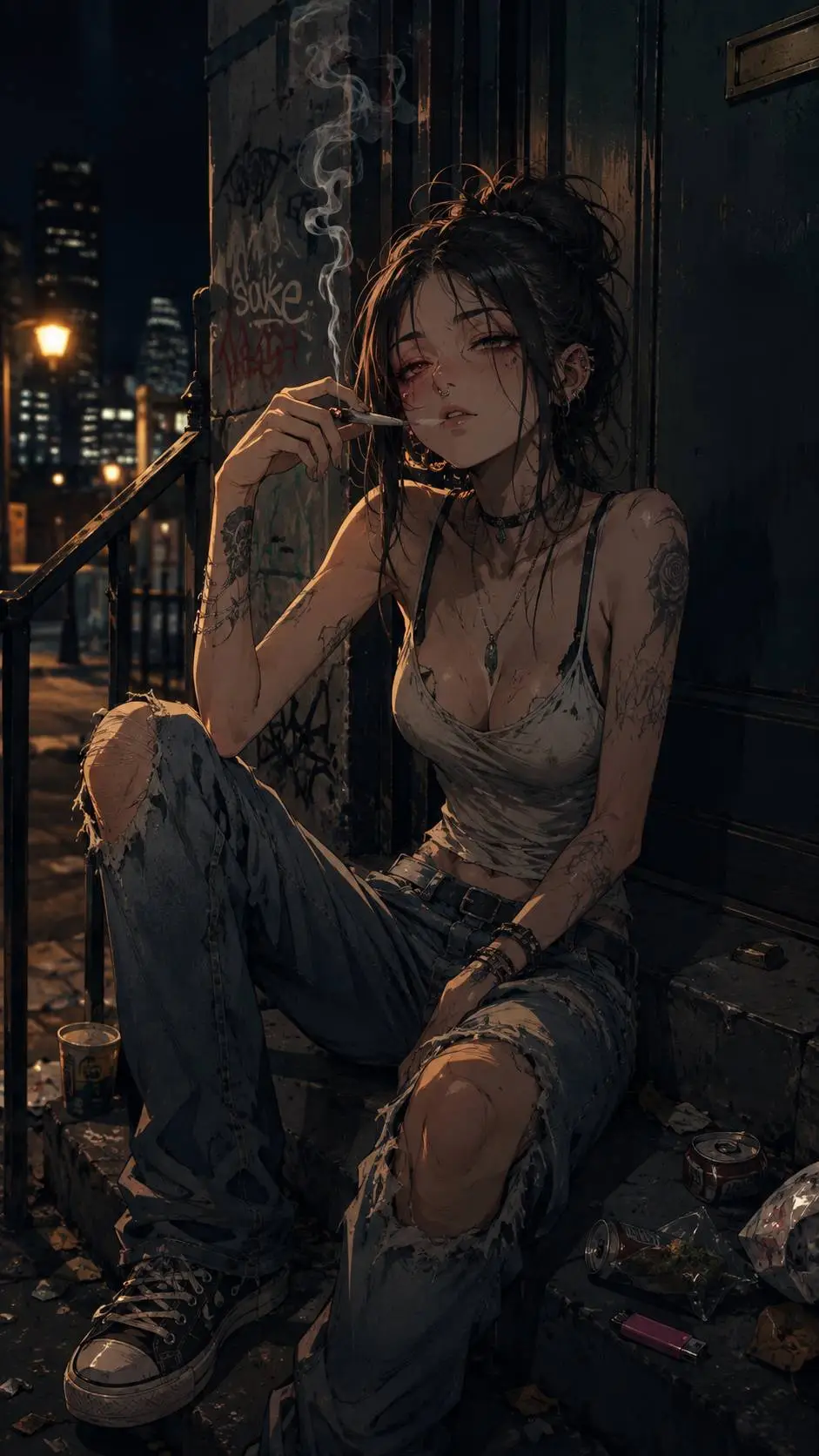ai character: Dee Collins  background