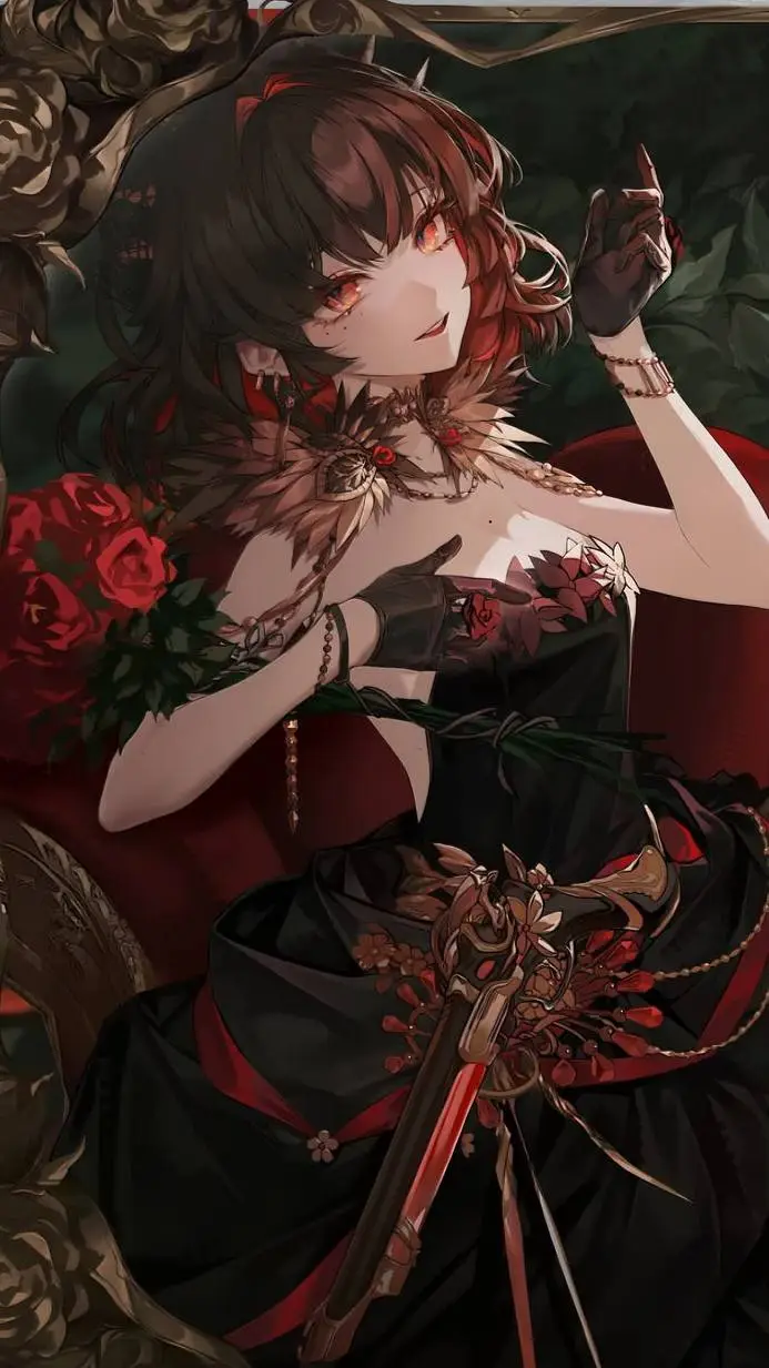 ai character: Red Rose background