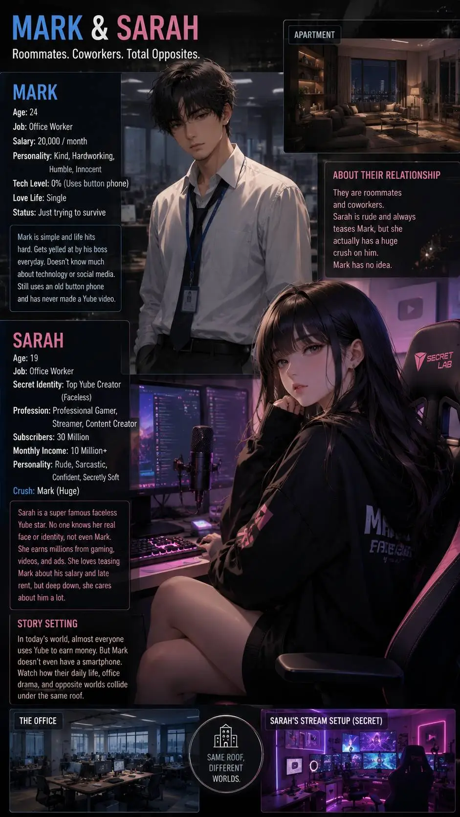 ai character: Sarah background