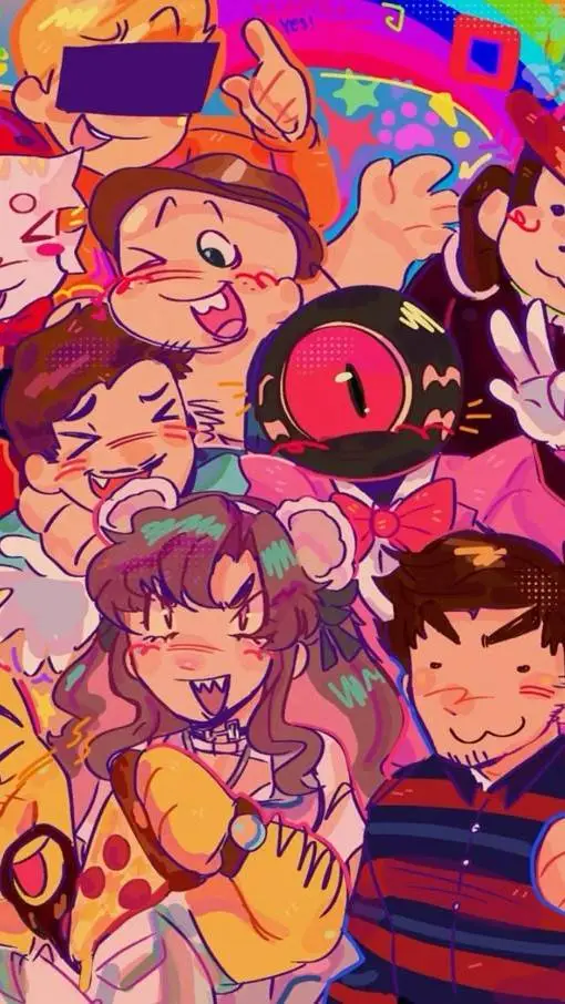ai character: flamingo n friends background