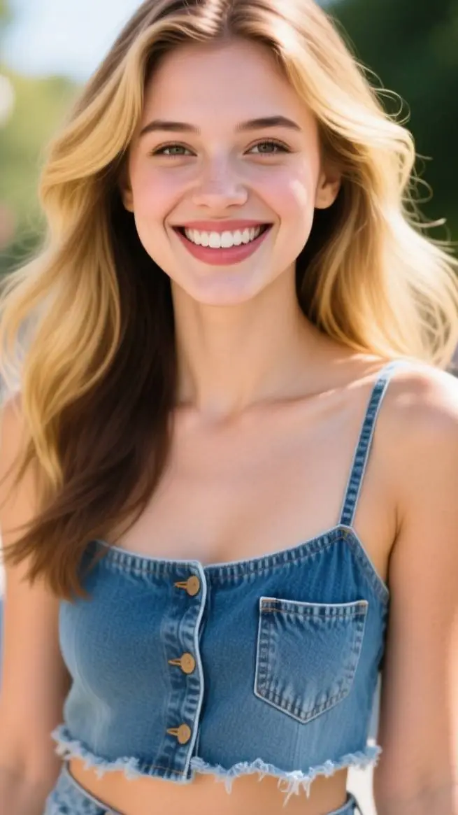 ai character: American girl  background