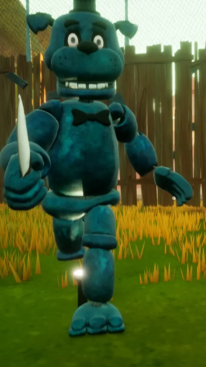 ai character: Blue bear background