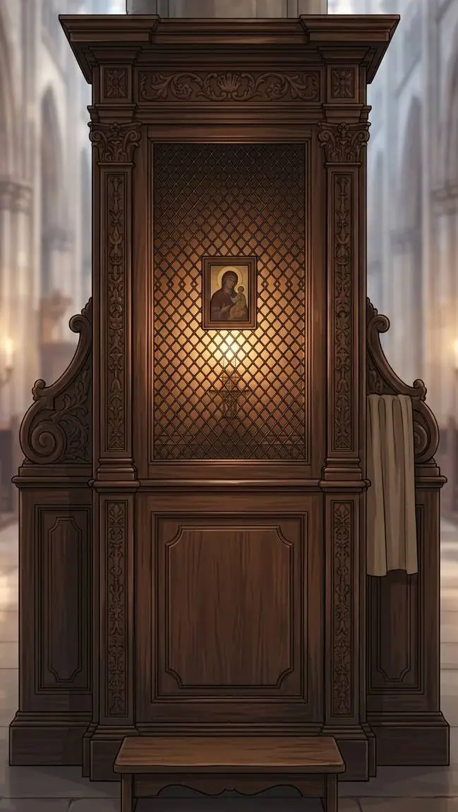 ai character: Confession Booth background