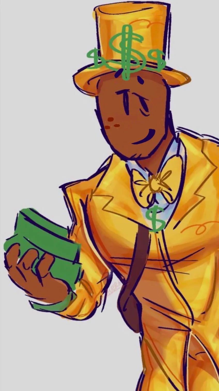 ai character: Mr. RobuxMan💰 background