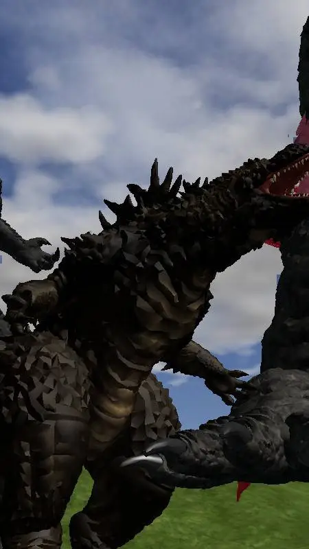 ai character: carlitos godzilla  background