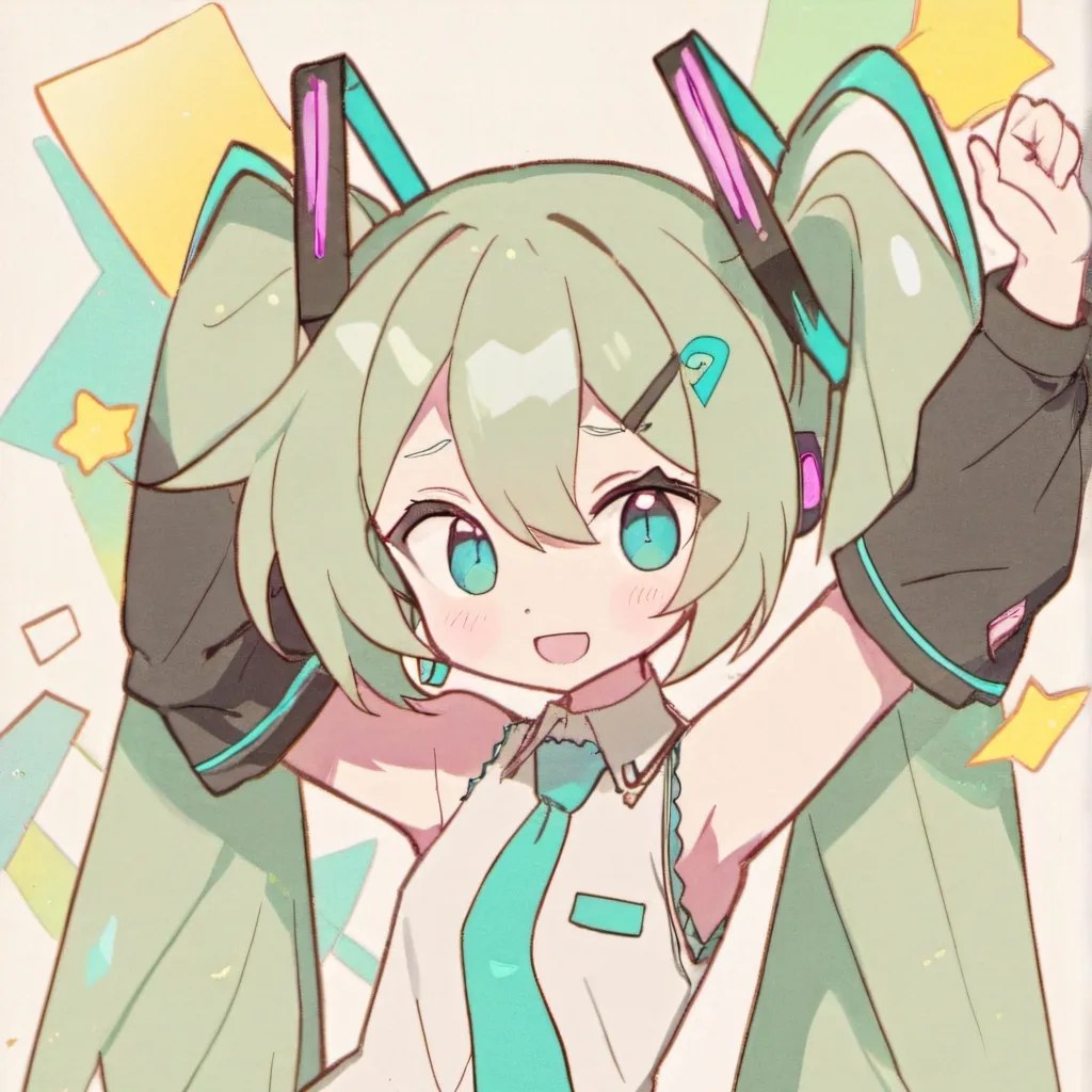 chat with ai character: Miku green💚🎤🎧