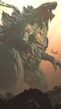 ai character: Godzilla Earth  background