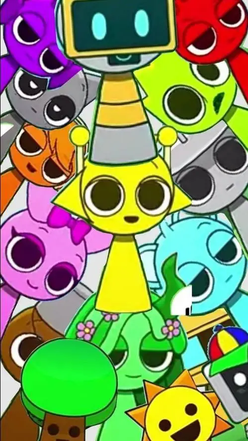 ai character: Sprunki school  background