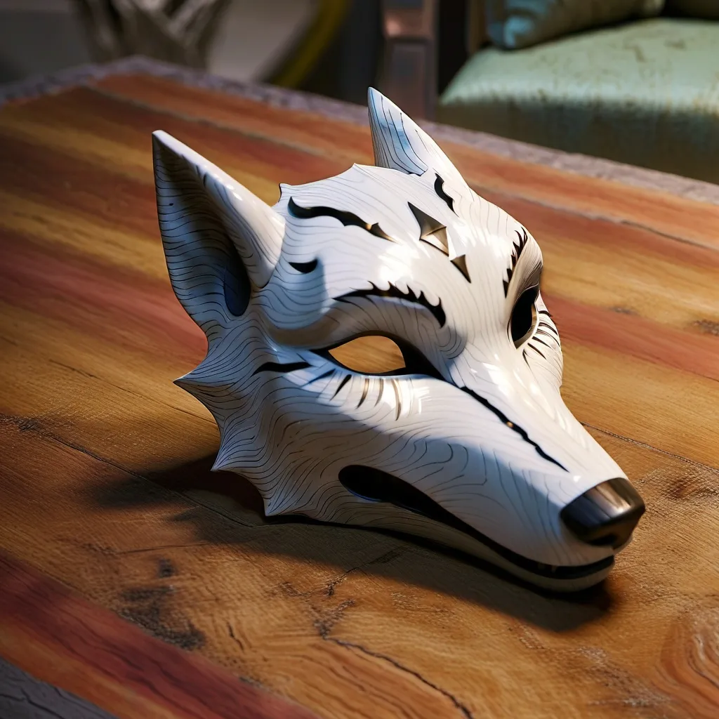 chat with ai character: White wolf mask