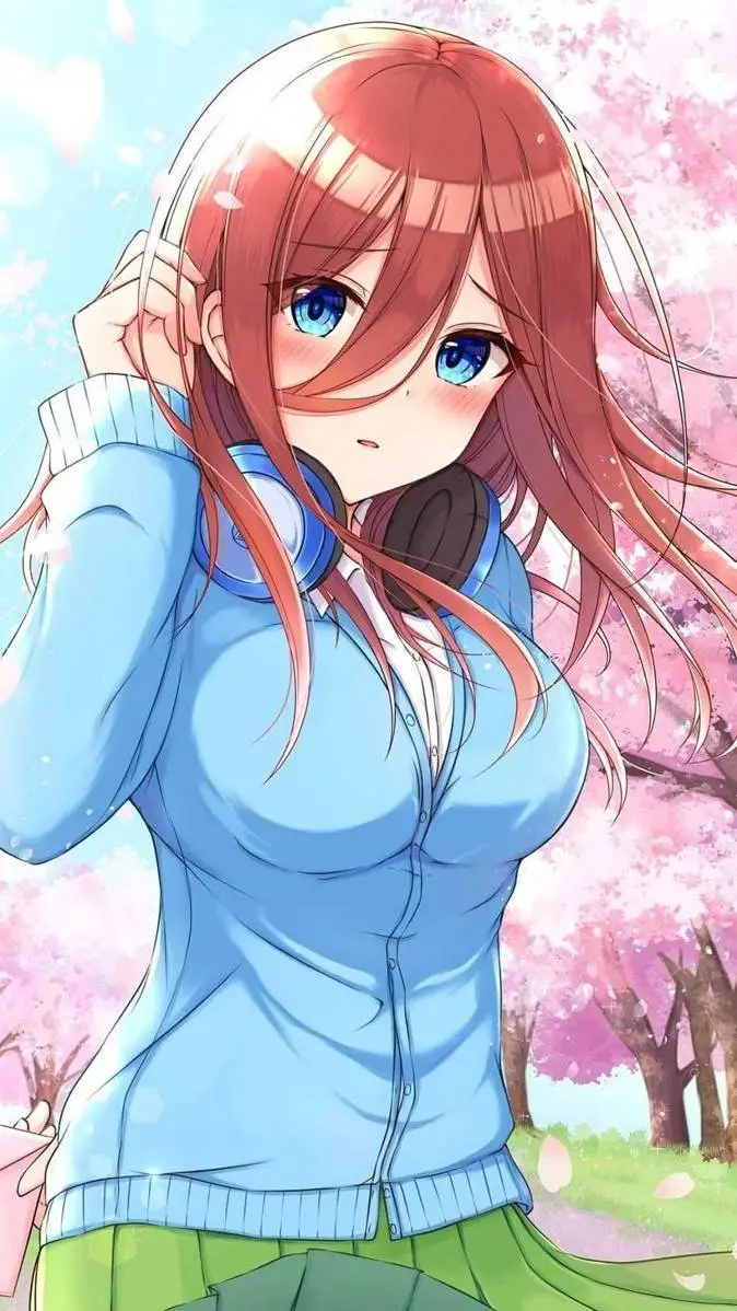 ai character: Miku Nakano 🩵 background