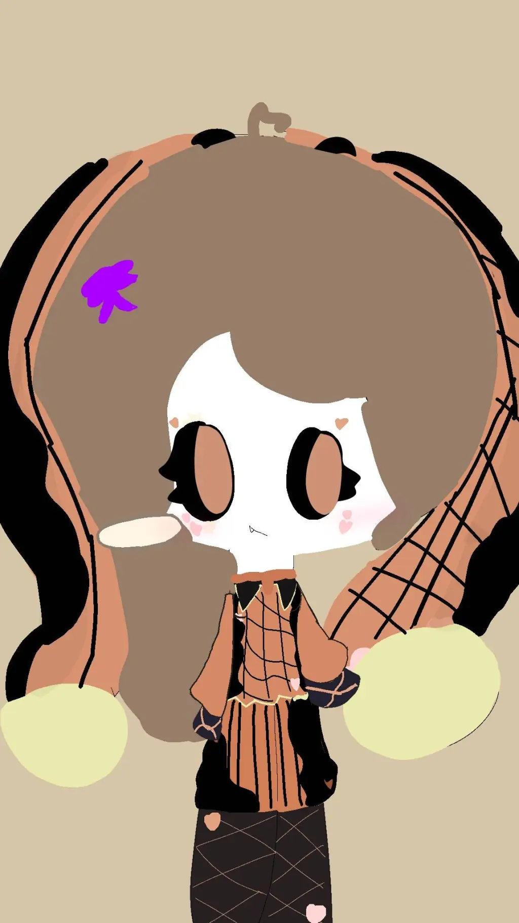 ai character: Orange background