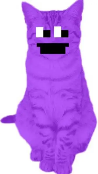 ai character: purple guy cat background