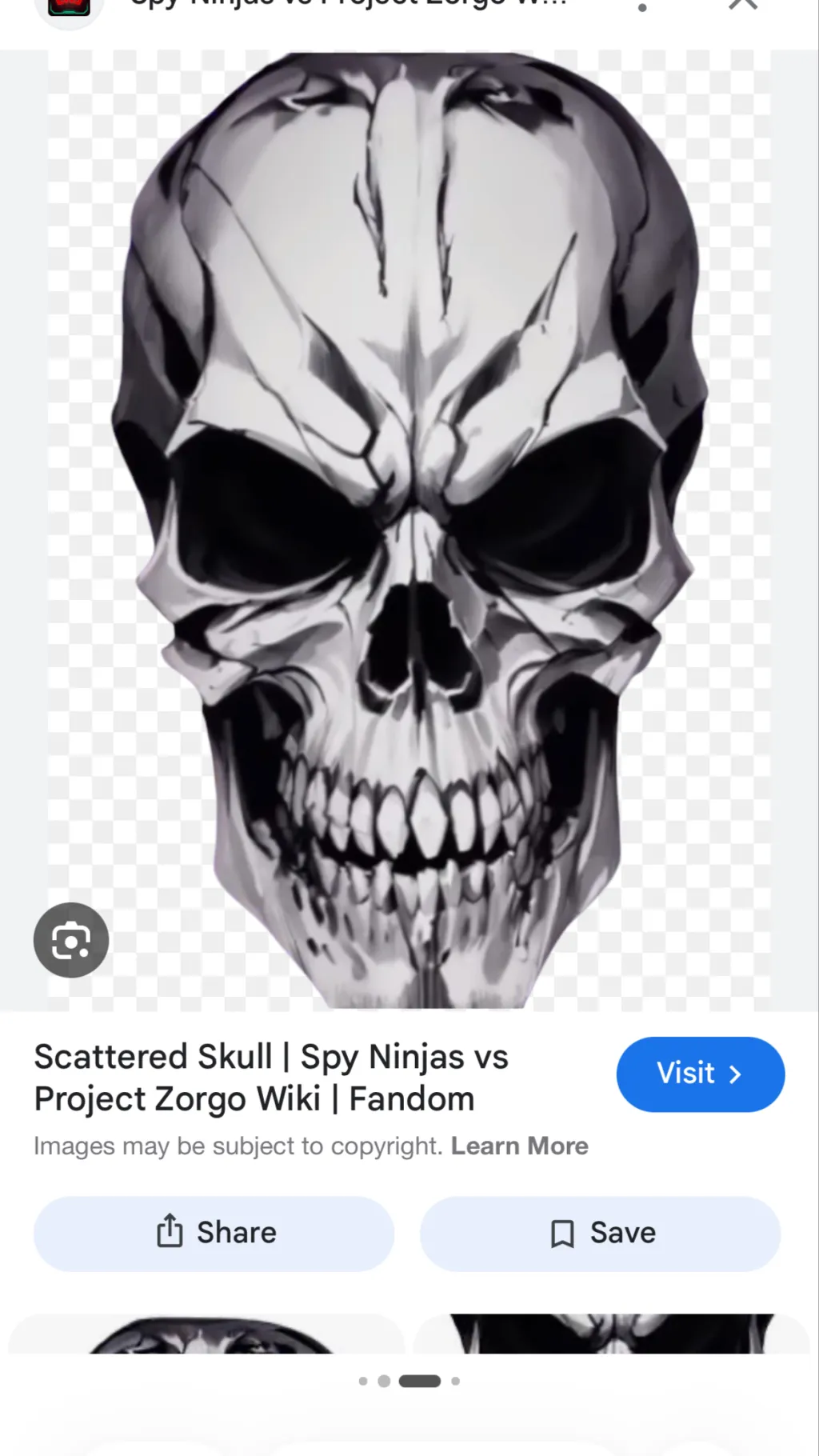 ai character: Scattered skull  background
