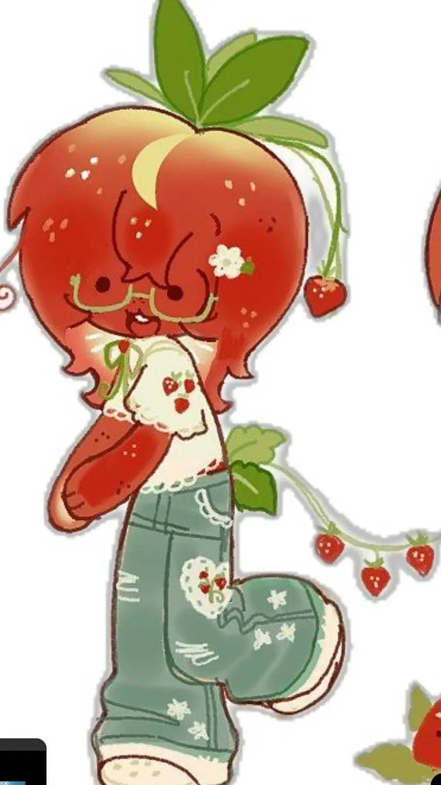 ai character: strawberry girl background