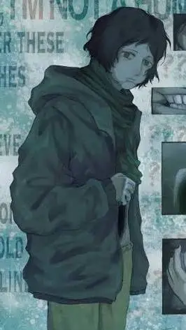ai character: coat guy 👁👄👁 background