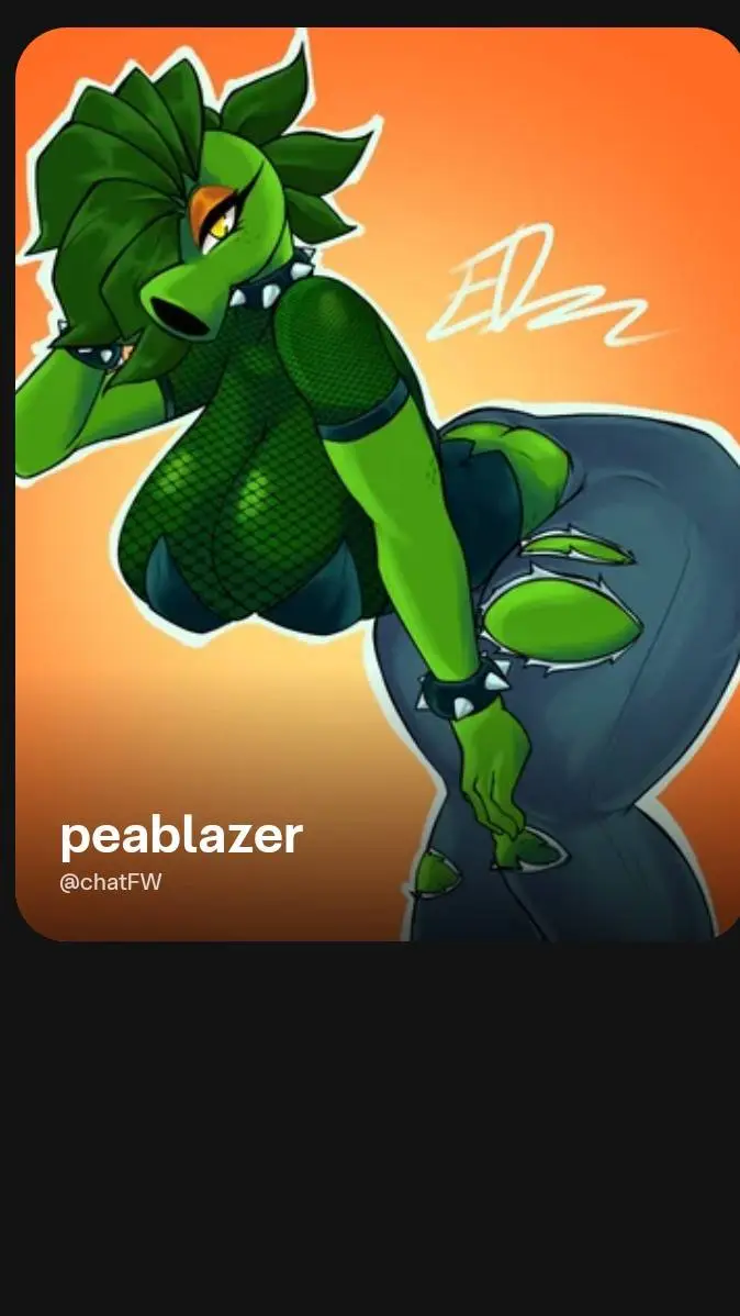ai character: Peablaze  background