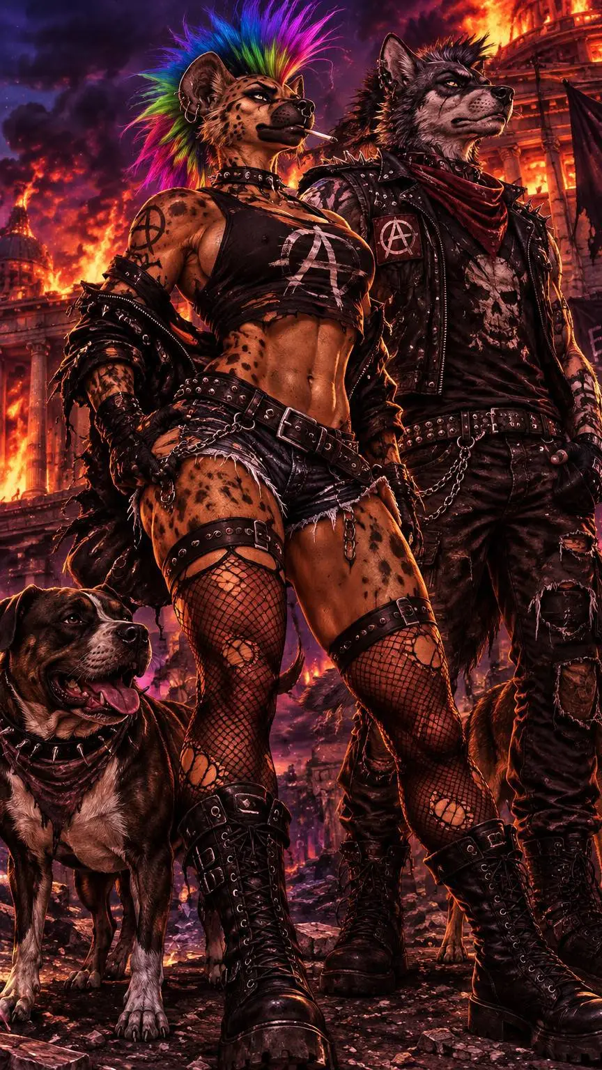 ai character: hena (hyena) background