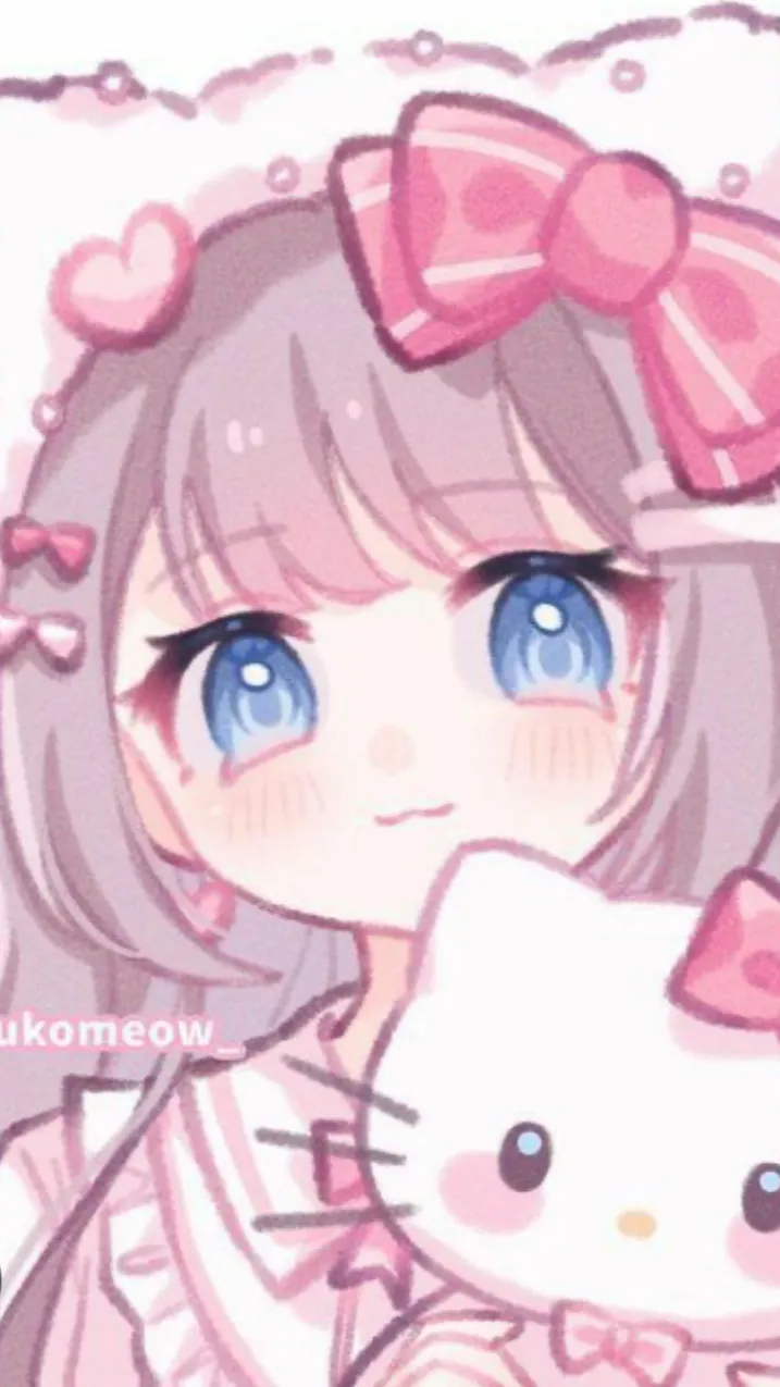 ai character: Hellokitty!❤️🤍 background