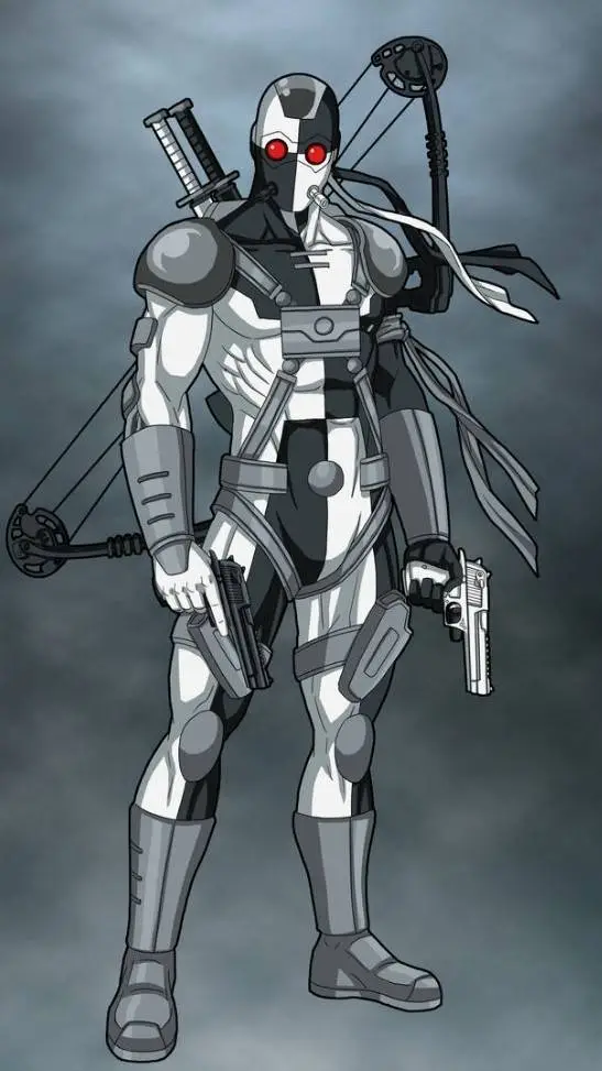 ai character: Target Master.  background