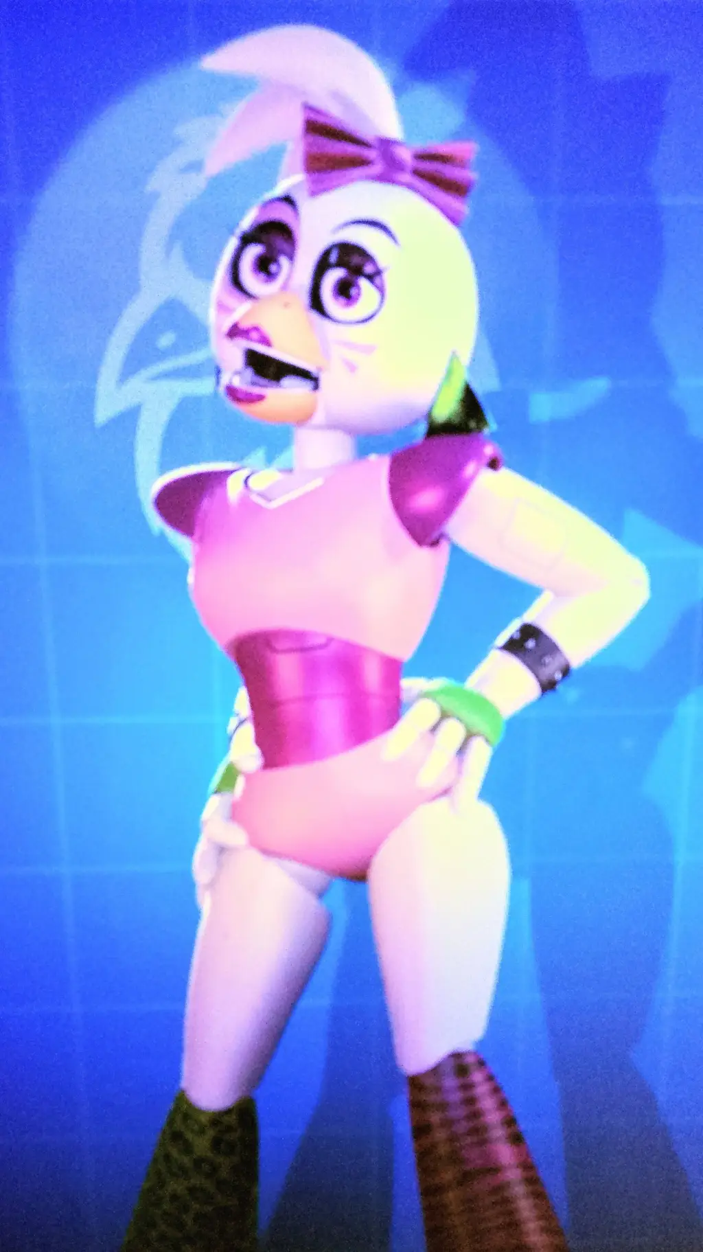 ai character: glamrock chica  background