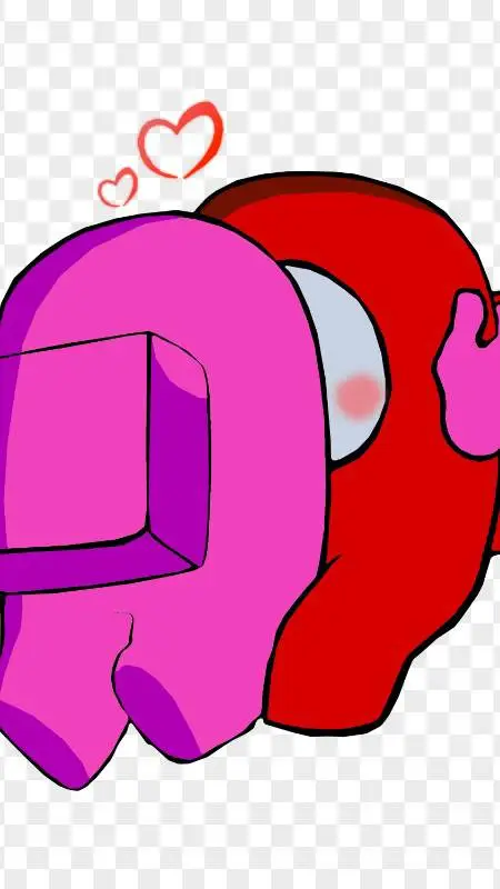 ai character: pink x red  background