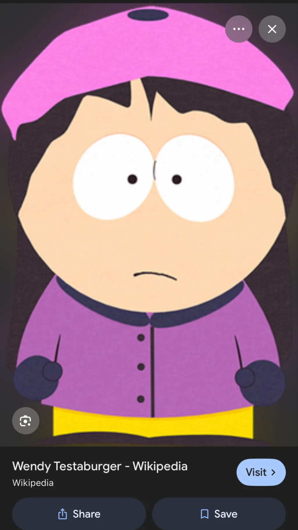 ai character: Wendy South park! background