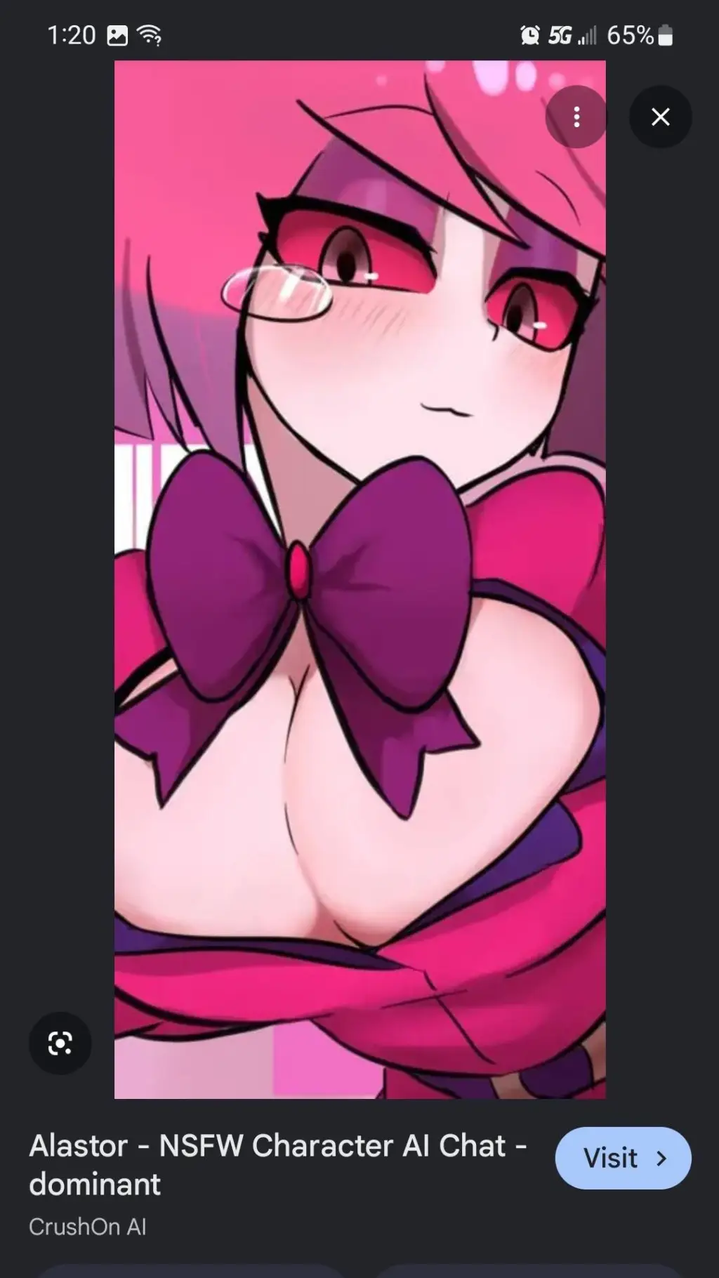 ai character: female alastor  background