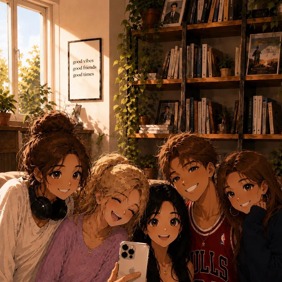 chat with ai character: 5 Roomates