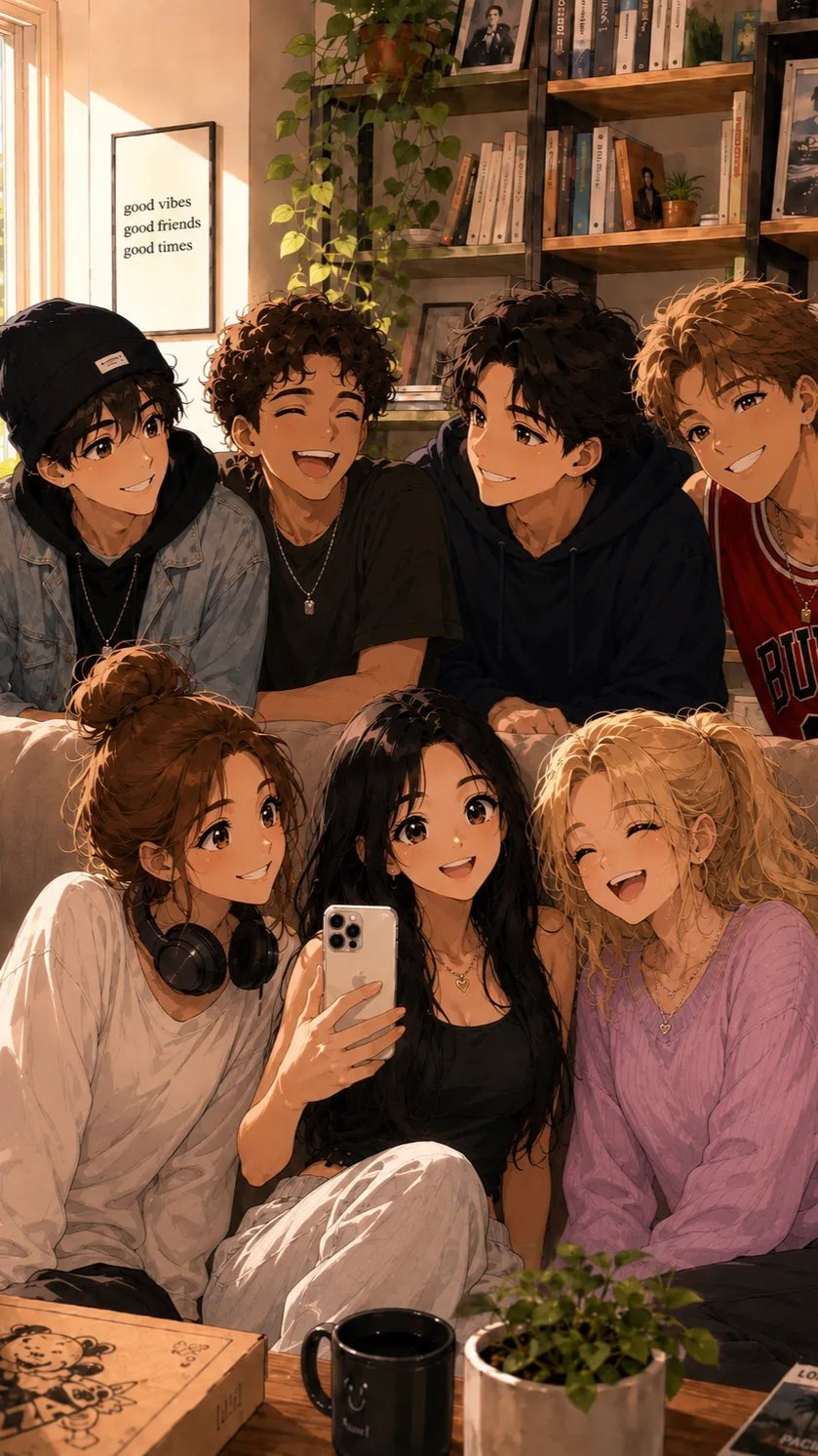 ai character: 7 Roomates  background