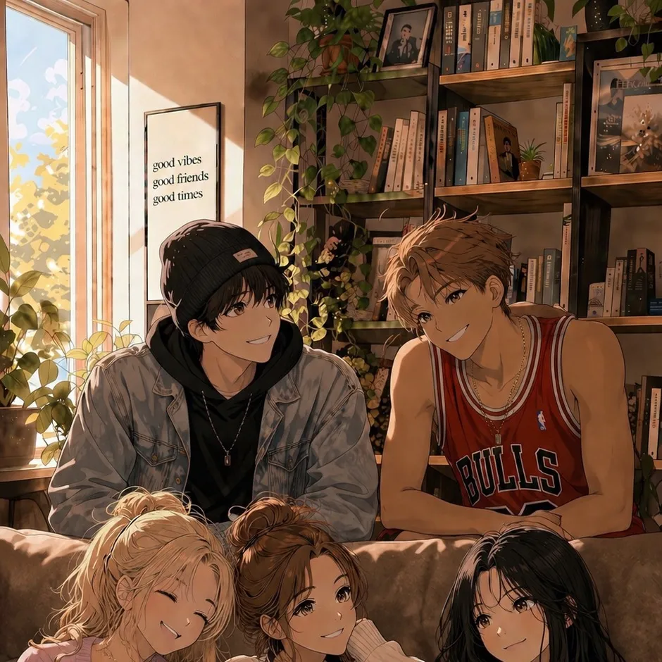 chat with ai character: 6 Roomates