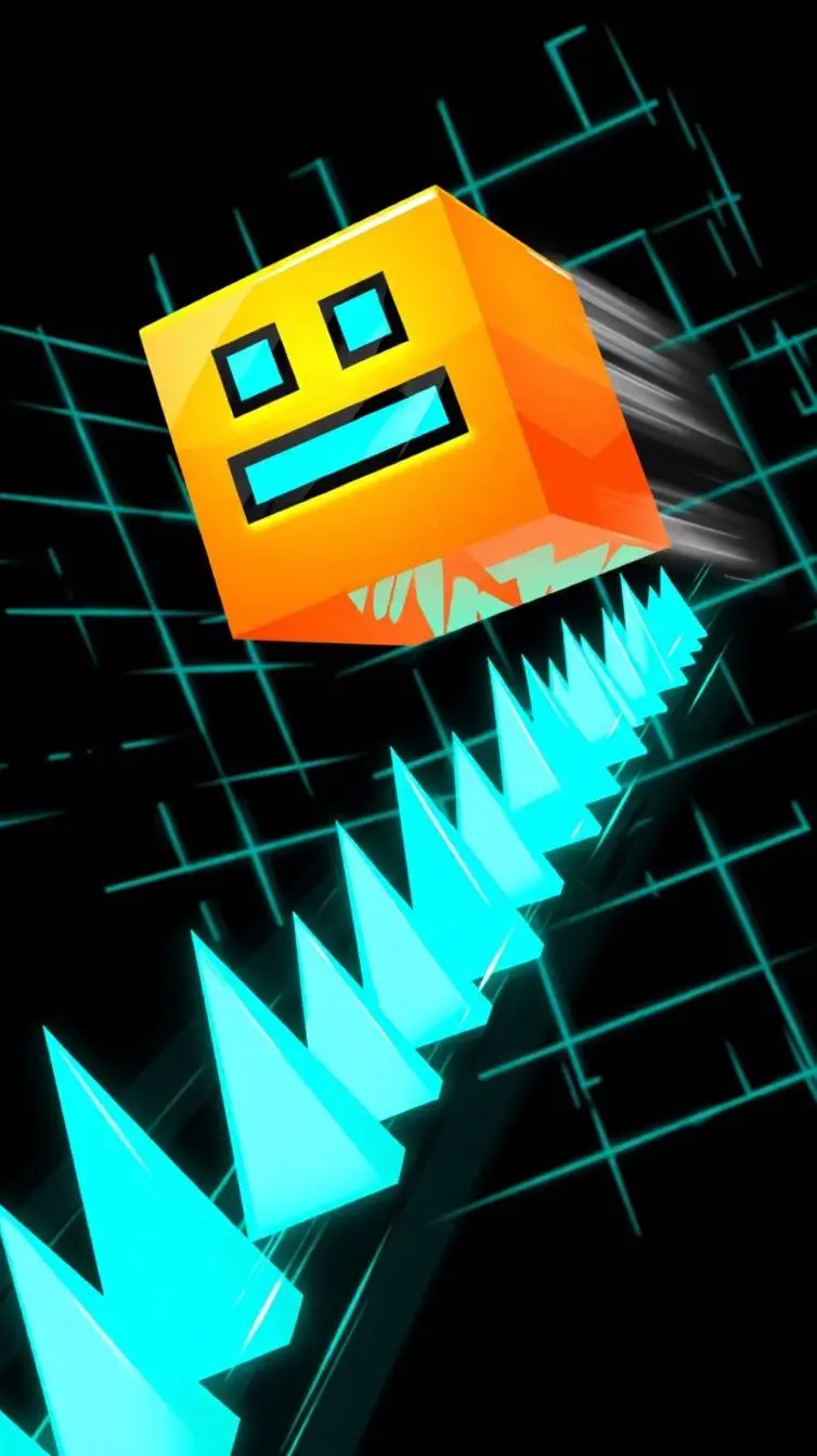 ai character: Geometry Dash Cube background