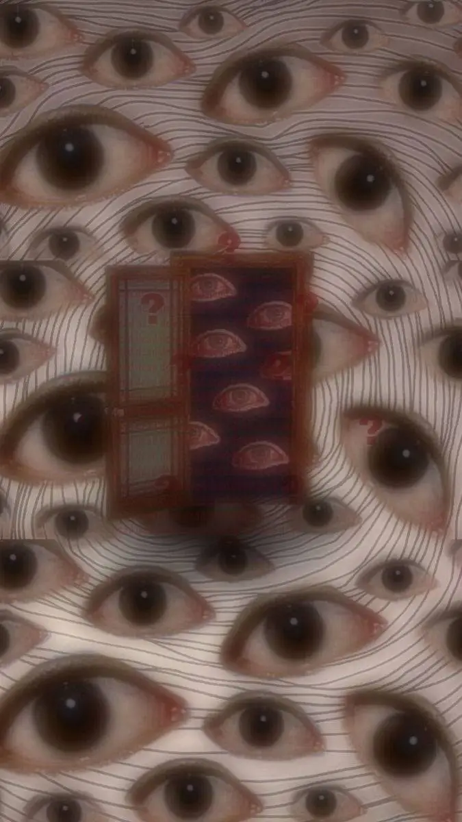 ai character: weirdcore Dreamcor background