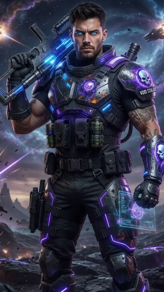 ai character: Zeus-Voidstalker  background