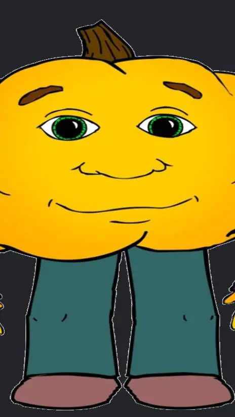 ai character: hungry pumpkin  background