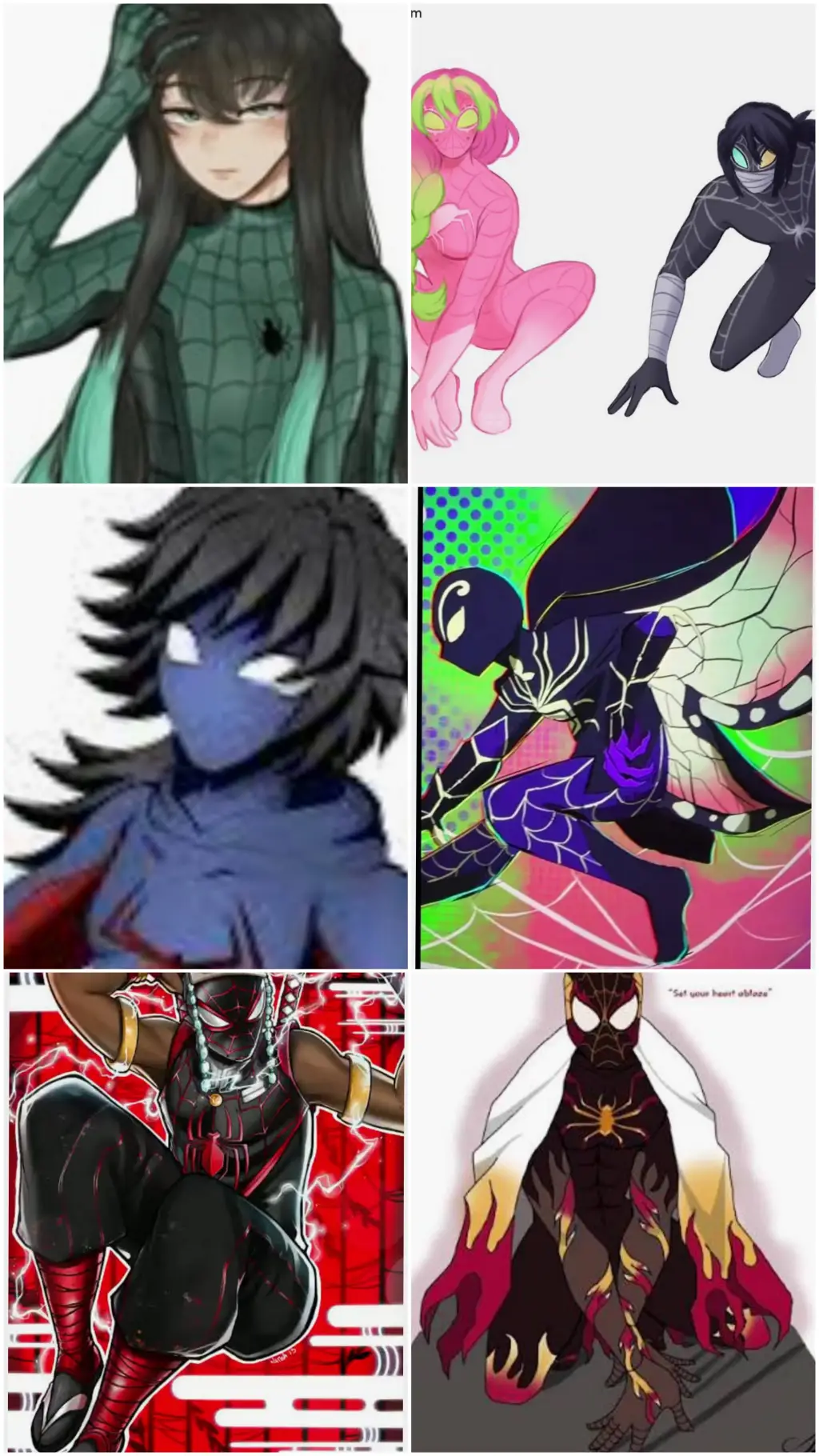 ai character: KNY spiderman background