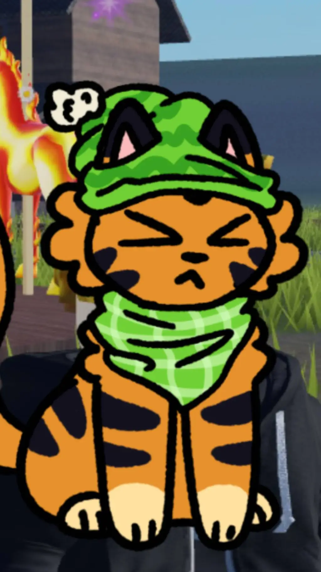 ai character: yellow furry  background