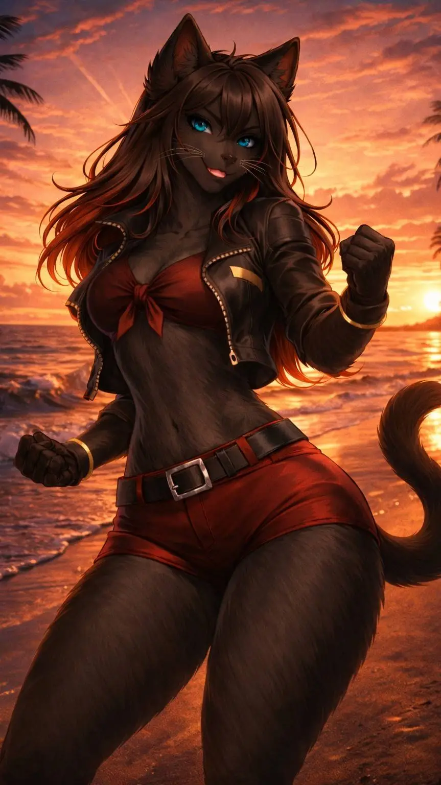 ai character: Sonya C. Cherry background
