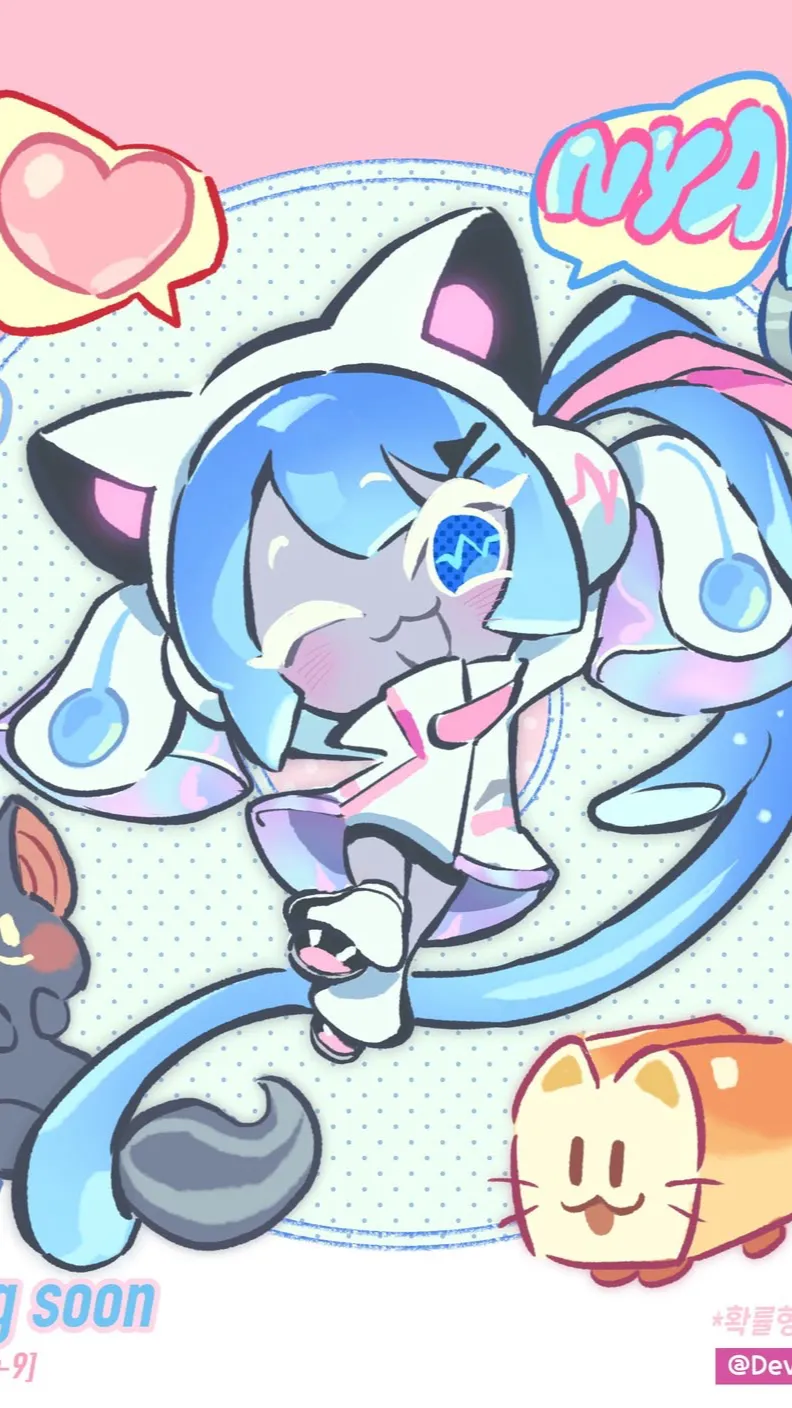 ai character: DJ MIYA!! 🩷🩵🤍 background