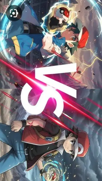 ai character: Ash vs Red background