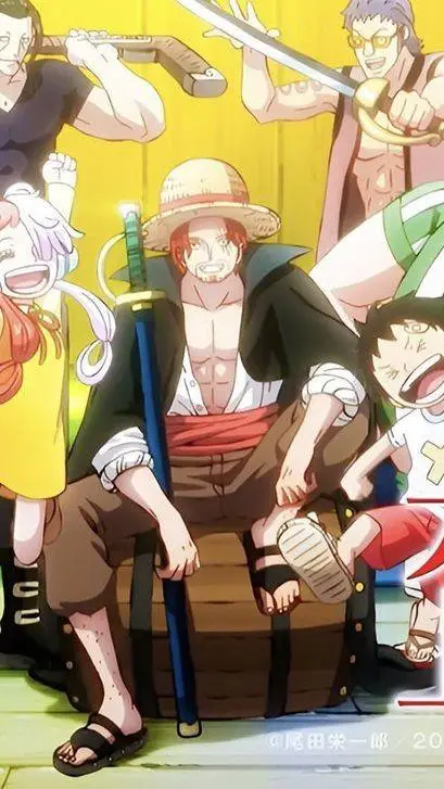 ai character: shanks uta luffy  background