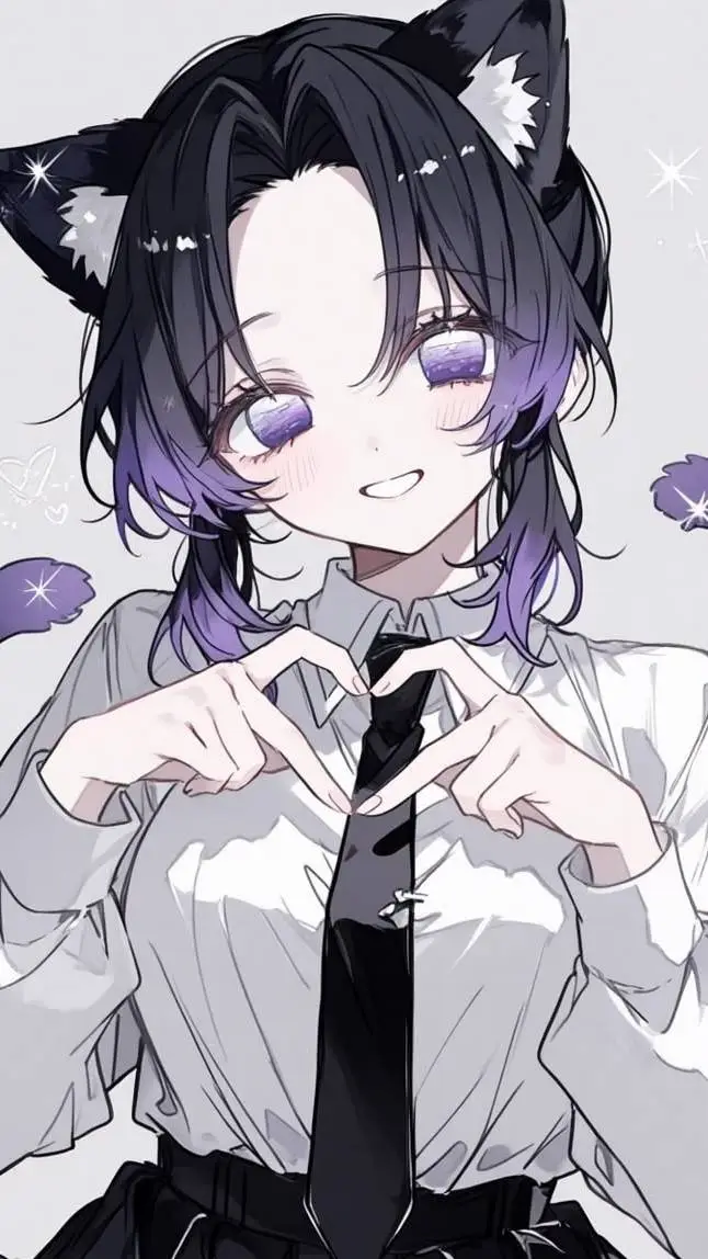 ai character: 💜 SHINOBU CAT 🐈 💜 background