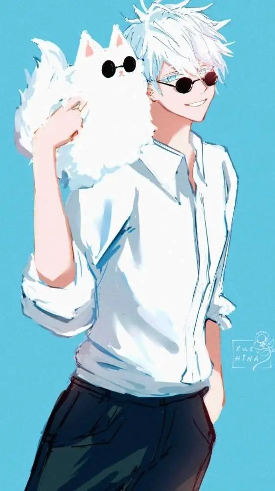 ai character: GOJO FINDS FOX background