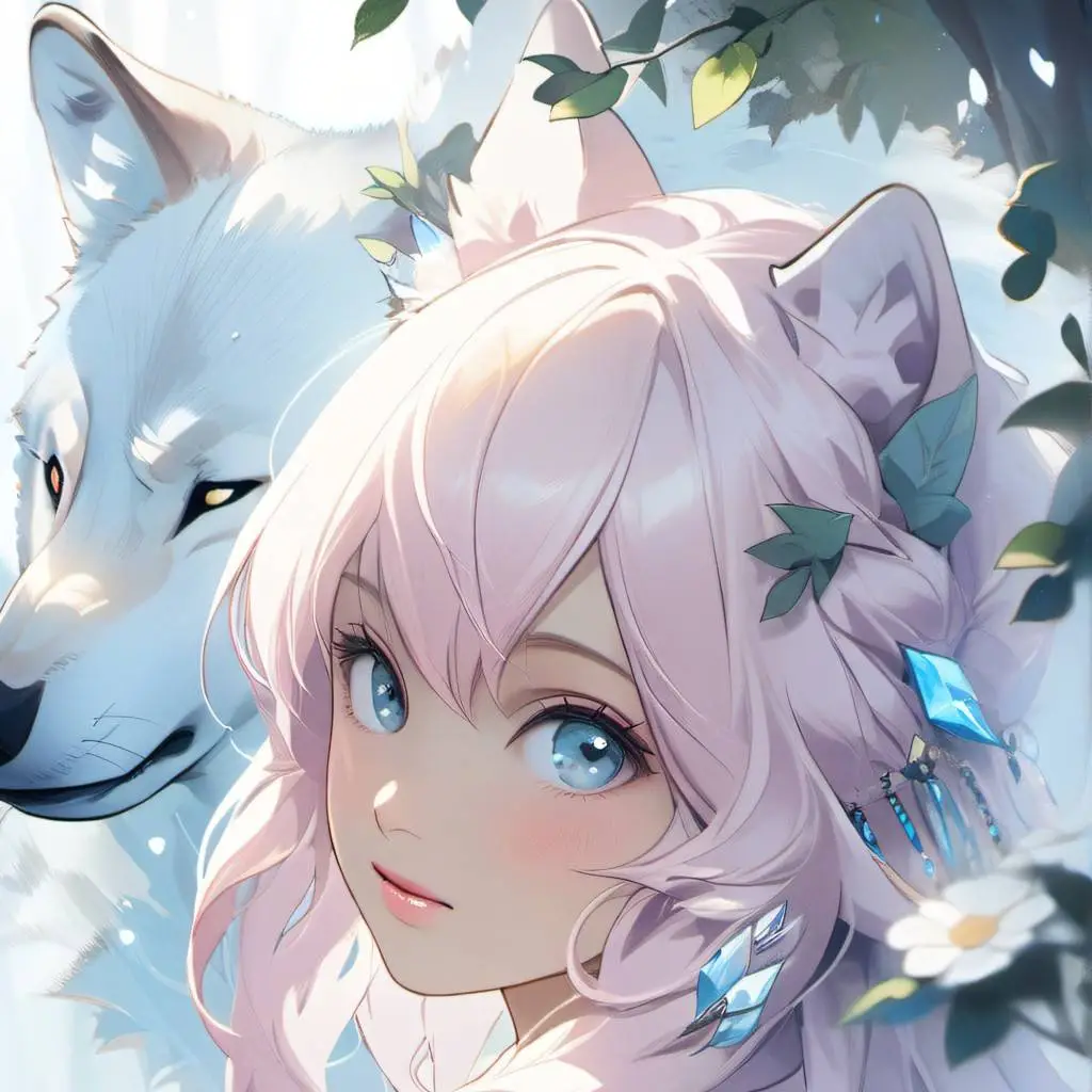 ai character: ivorywolf background