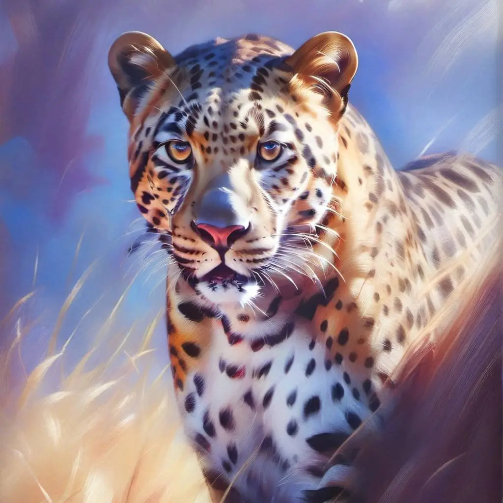 ai character: Leopard background