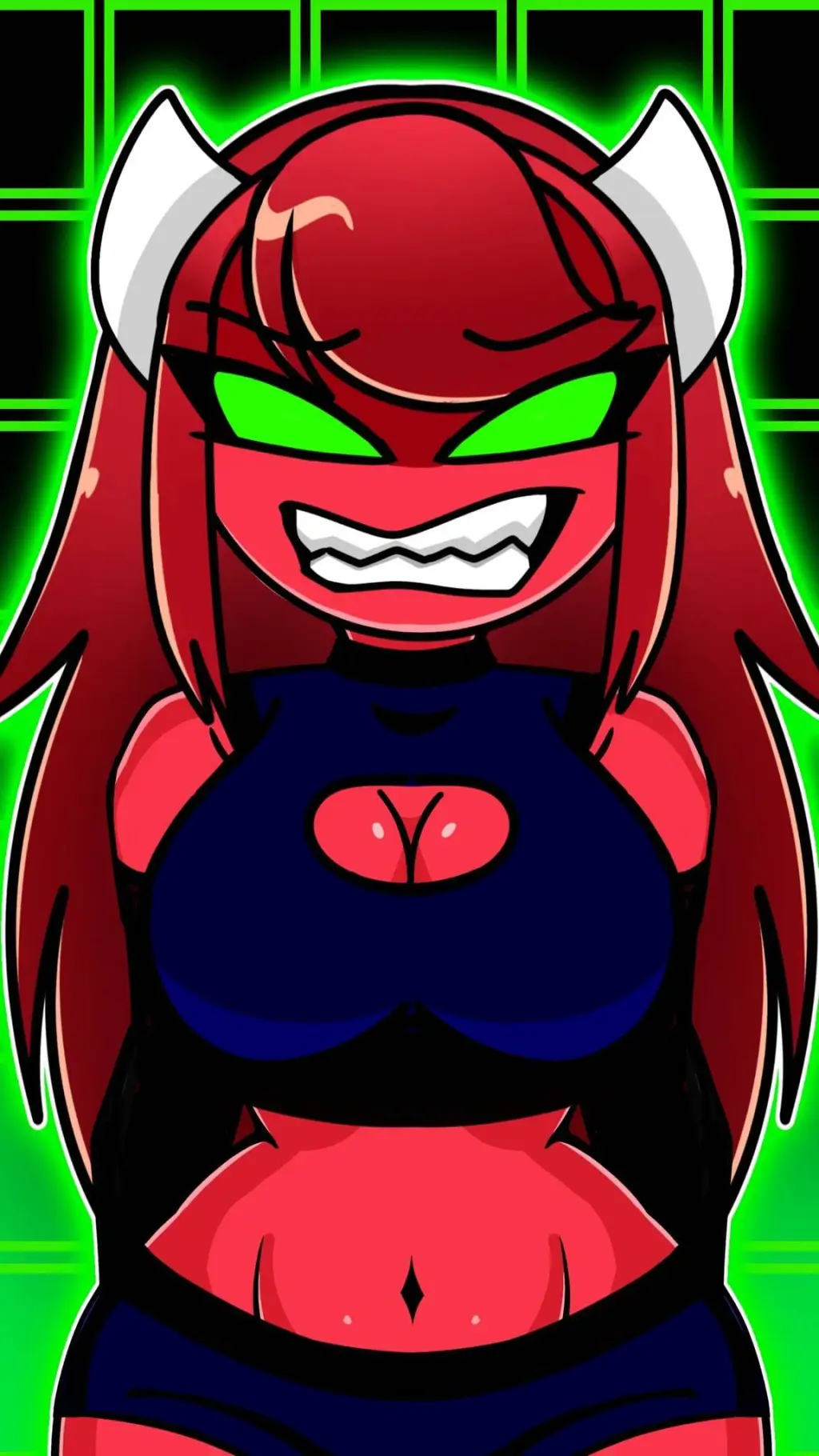 ai character: Hard demon Girl  background