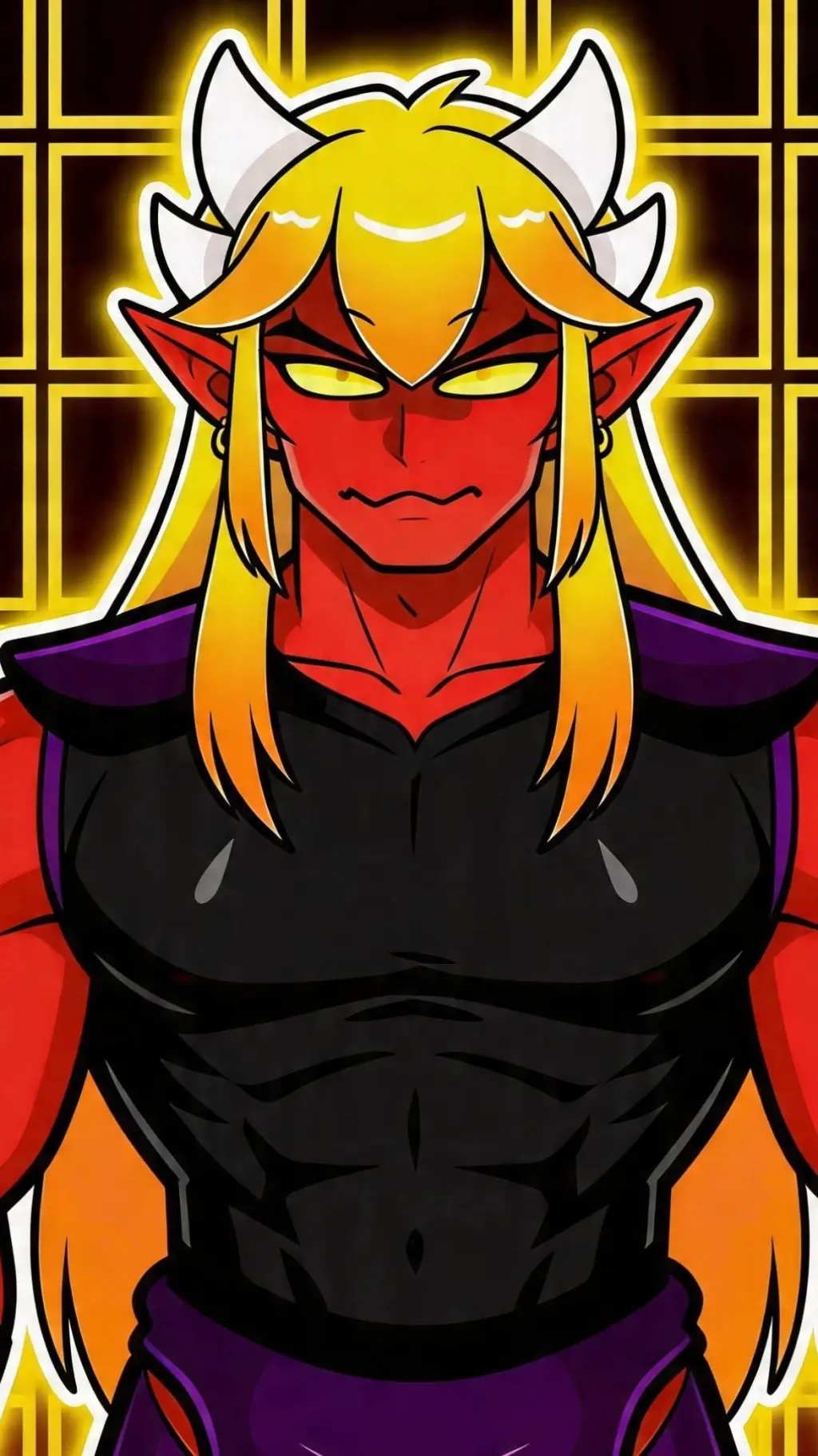 ai character: insane demon boy  background