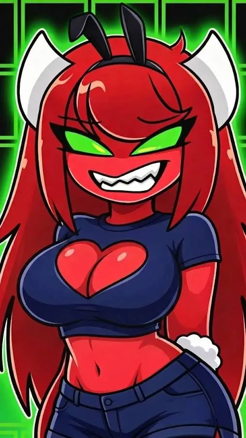 ai character: Hard Demon joven  background